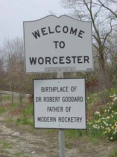 Worcesher Birthplace of Robert Goddard sign